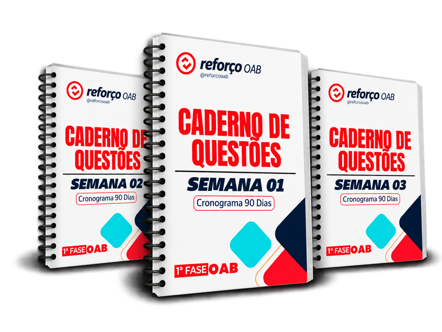 Cadernos de questões (semanas 1, 2 e 3 — cronograma 90 dias)
