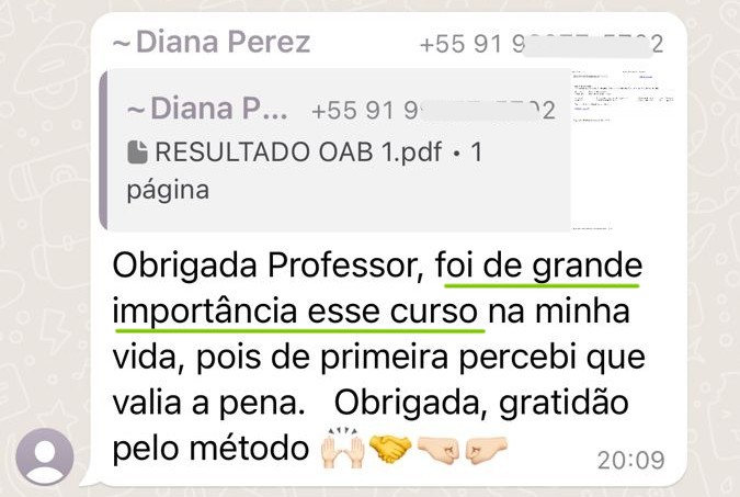 Depoimento de aluna