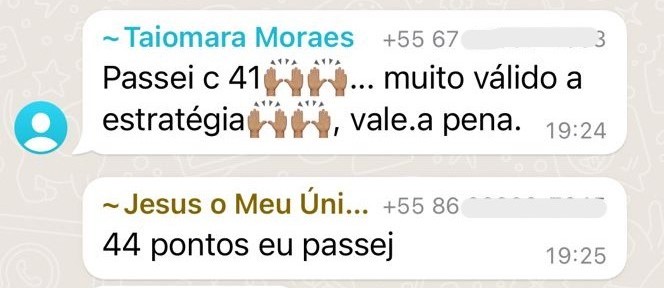 Depoimento de aluno