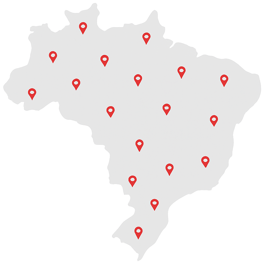 Mapa do Brasil com alunos do Reforço OAB em todos os estados