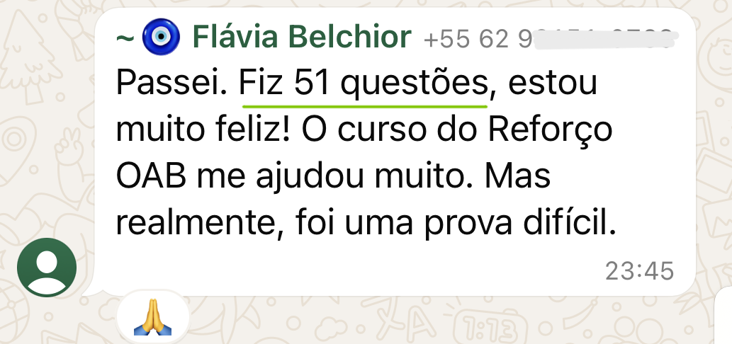 Depoimento de aluna