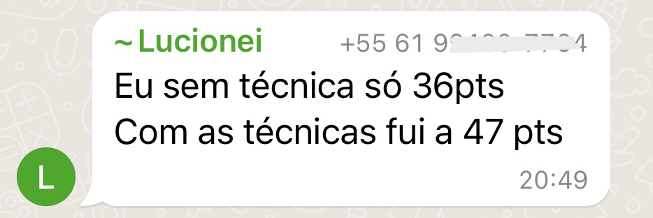 Depoimento de aluno