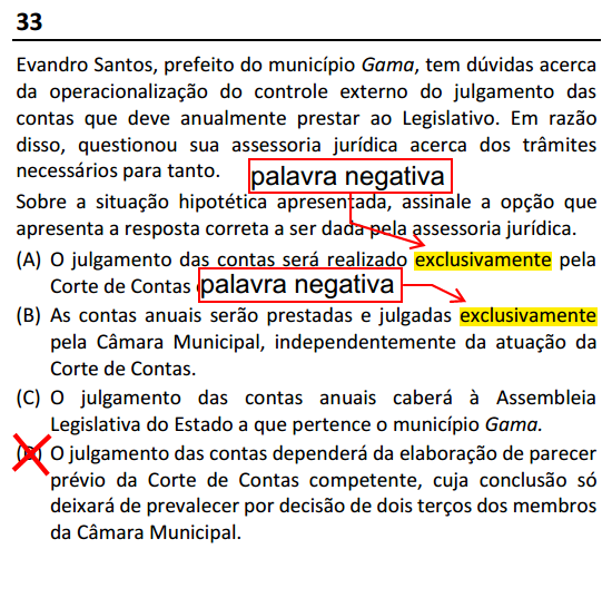 Print de questão da OAB