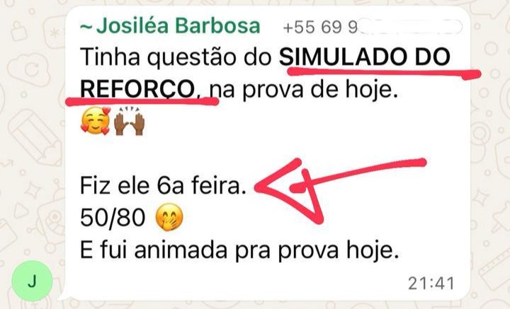 Depoimento de aluno