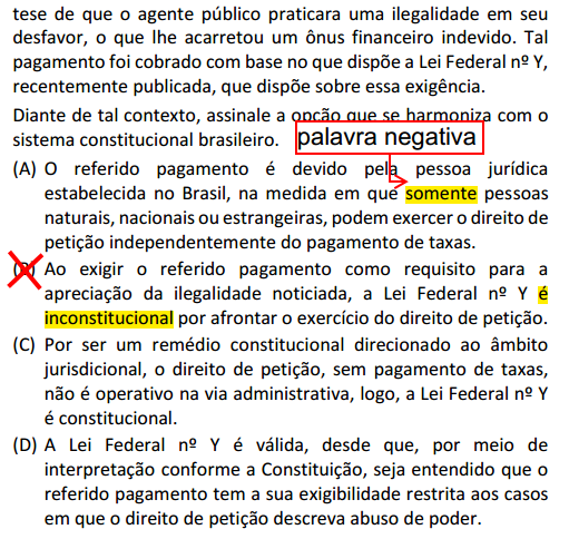Print de questão da OAB