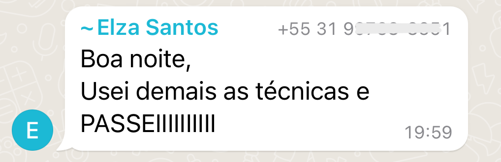 Depoimento de aluna