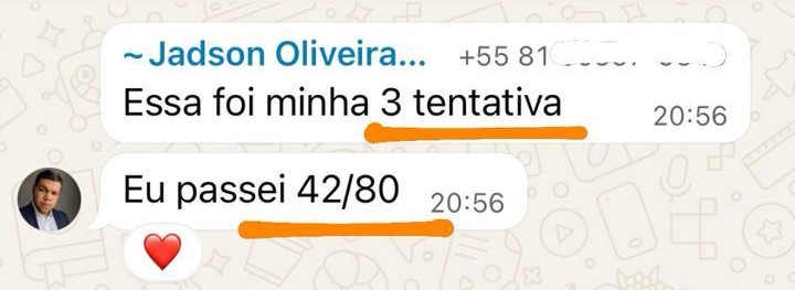 Depoimento de aluno
