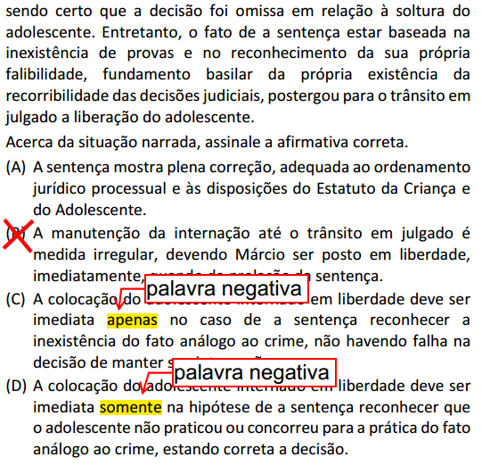 Print de questão da OAB