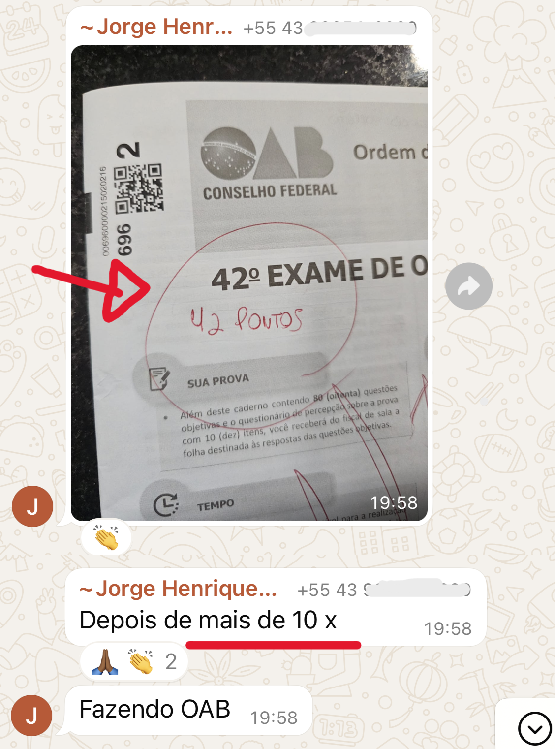 Depoimento de aluna