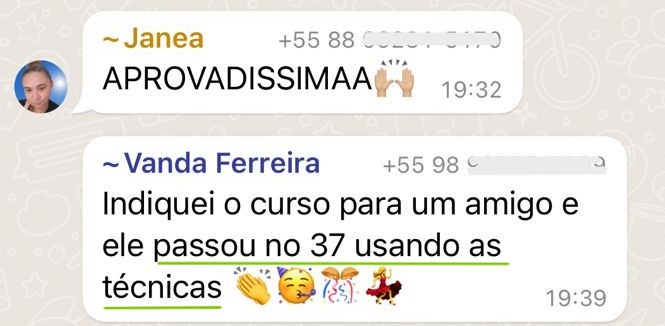 Depoimento de aluna