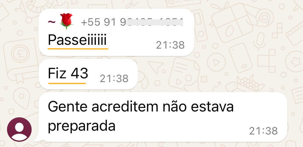 Depoimento de aluna