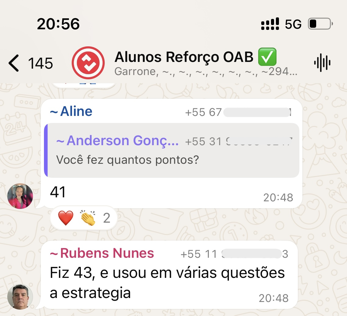 Depoimento de aluno