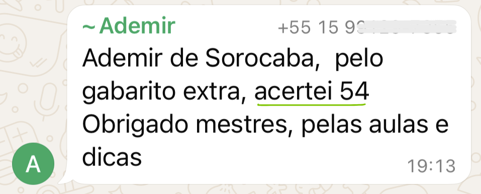 Depoimento de aluna