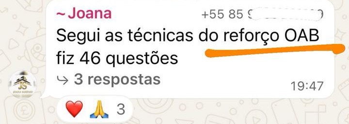 Depoimento de aluno